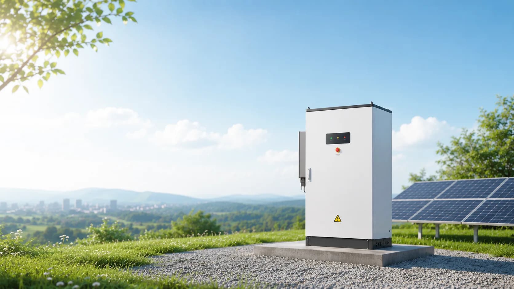 屋外に設置された低圧の系統用蓄電池