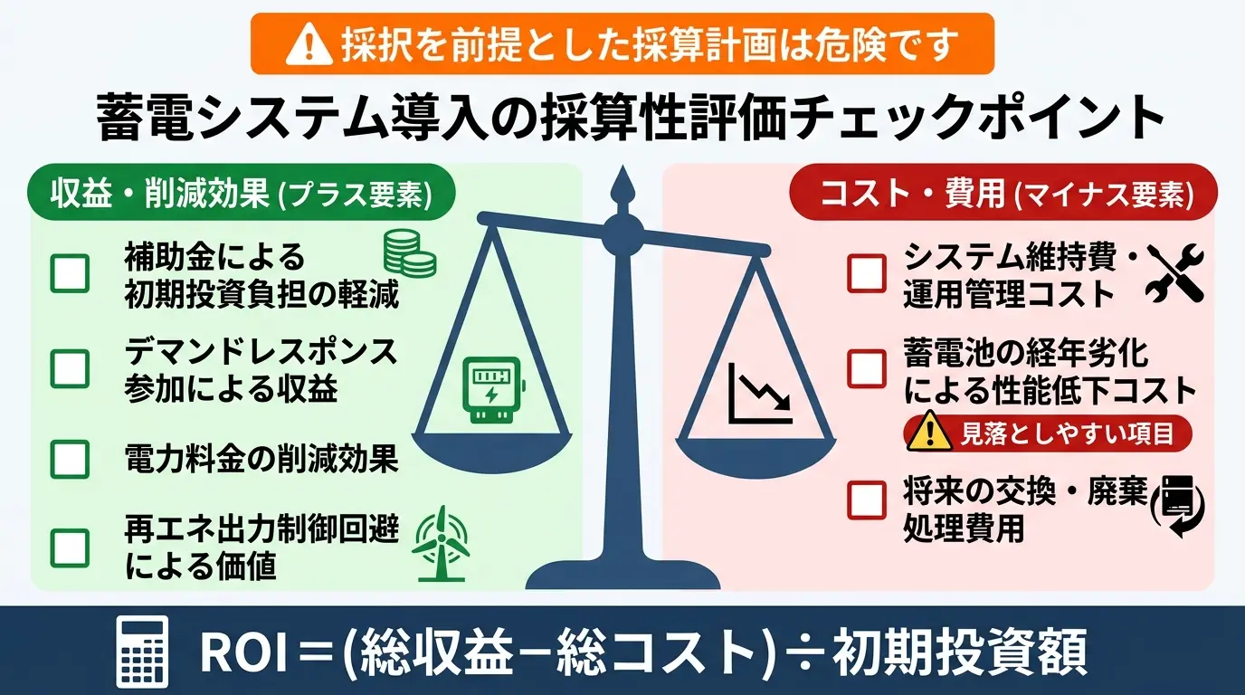 蓄電システム導入の採算性評価チェックポイント